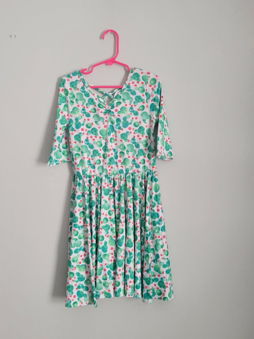 Dot Dot Smile Dress Girl's 7 Youth Green Cactus Blossom Twirl Ballerina NWT